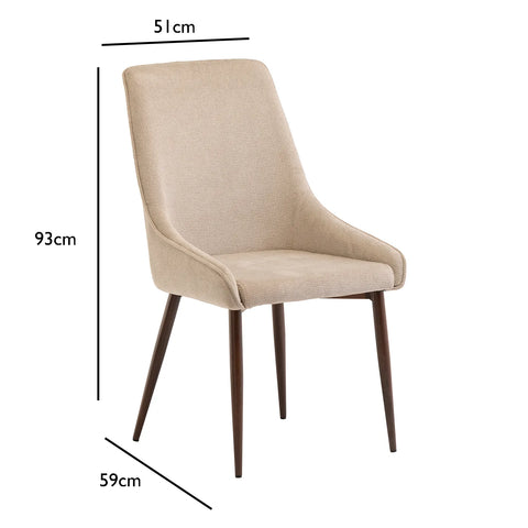 Granada Ivory Fabric Dining Chair – Set of 4 - Pendle Village Furniture