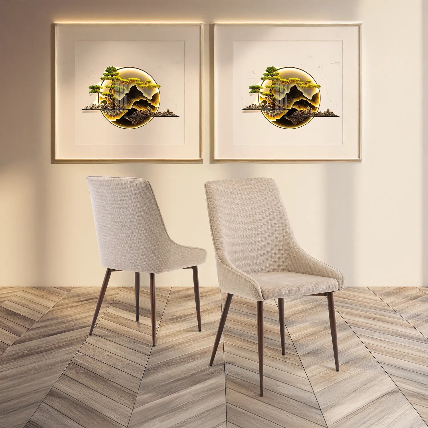 Granada Ivory Fabric Dining Chair – Set of 4 - Pendle Village Furniture