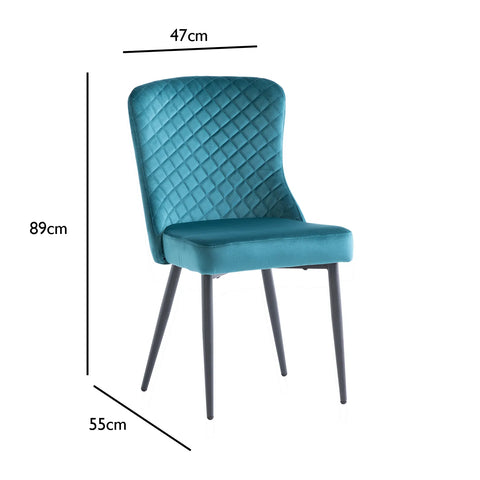 Grand Plush Velvet Dining Chair – Set of 4 - Pendle Village Furniture