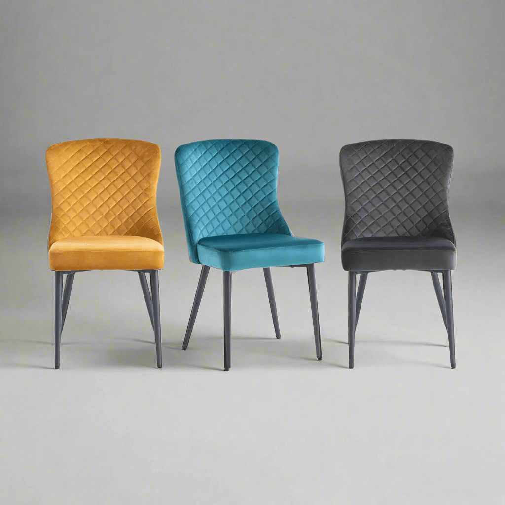 Grand Plush Velvet Dining Chair – Set of 4 - Pendle Village Furniture