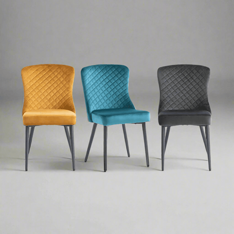 Grand Plush Velvet Dining Chair – Set of 4 - Pendle Village Furniture
