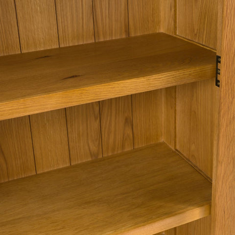 Hampshire Solid Oak Glazed Display Cabinet with 2 Drawers – H195cm