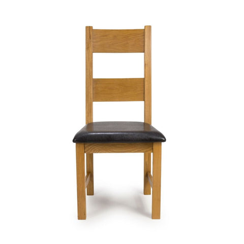 Hampshire Solid Oak Dining Chairs with PU Seat Pad Set of 4 Dining Chairs