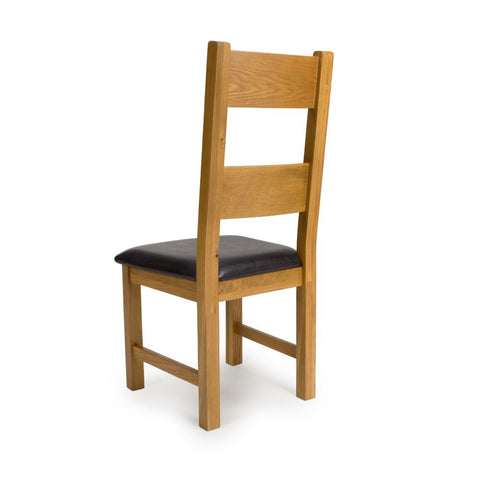 Hampshire Solid Oak Dining Chairs with PU Seat Pad Set of 4 Dining Chairs