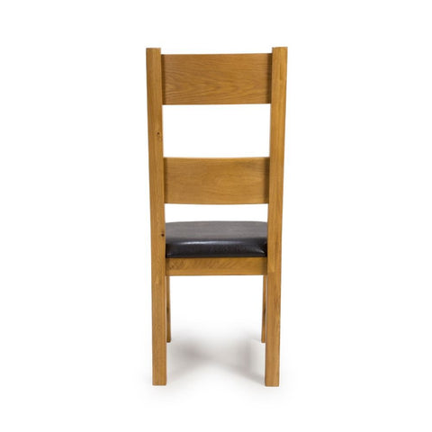 Hampshire Solid Oak Dining Chairs with PU Seat Pad Set of 4 Dining Chairs