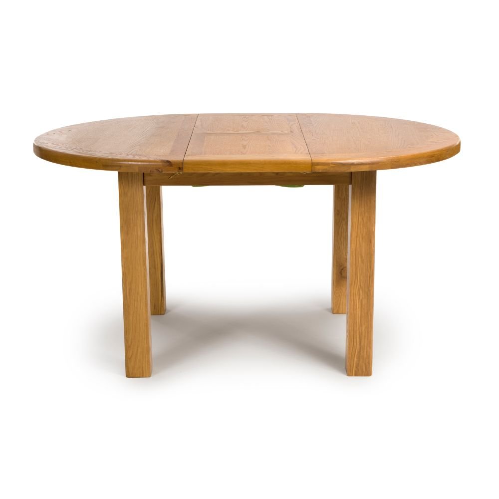 Wooden dining table on a white background
