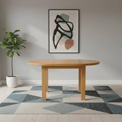 Hampshire Solid Oak Round to Oval Extending Dining Table 107–145cm