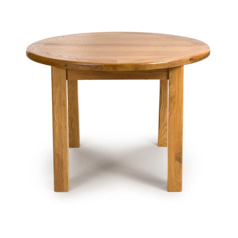 Hampshire Solid Oak Round to Oval Extending Dining Table 107–145cm
