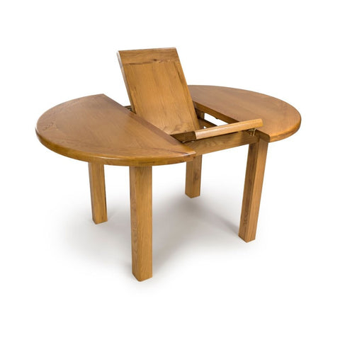Hampshire Solid Oak Round to Oval Extending Dining Table 107–145cm