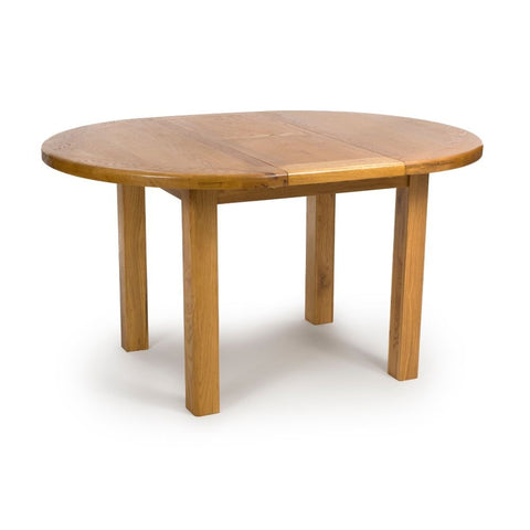 Hampshire Solid Oak Round to Oval Extending Dining Table 107–145cm