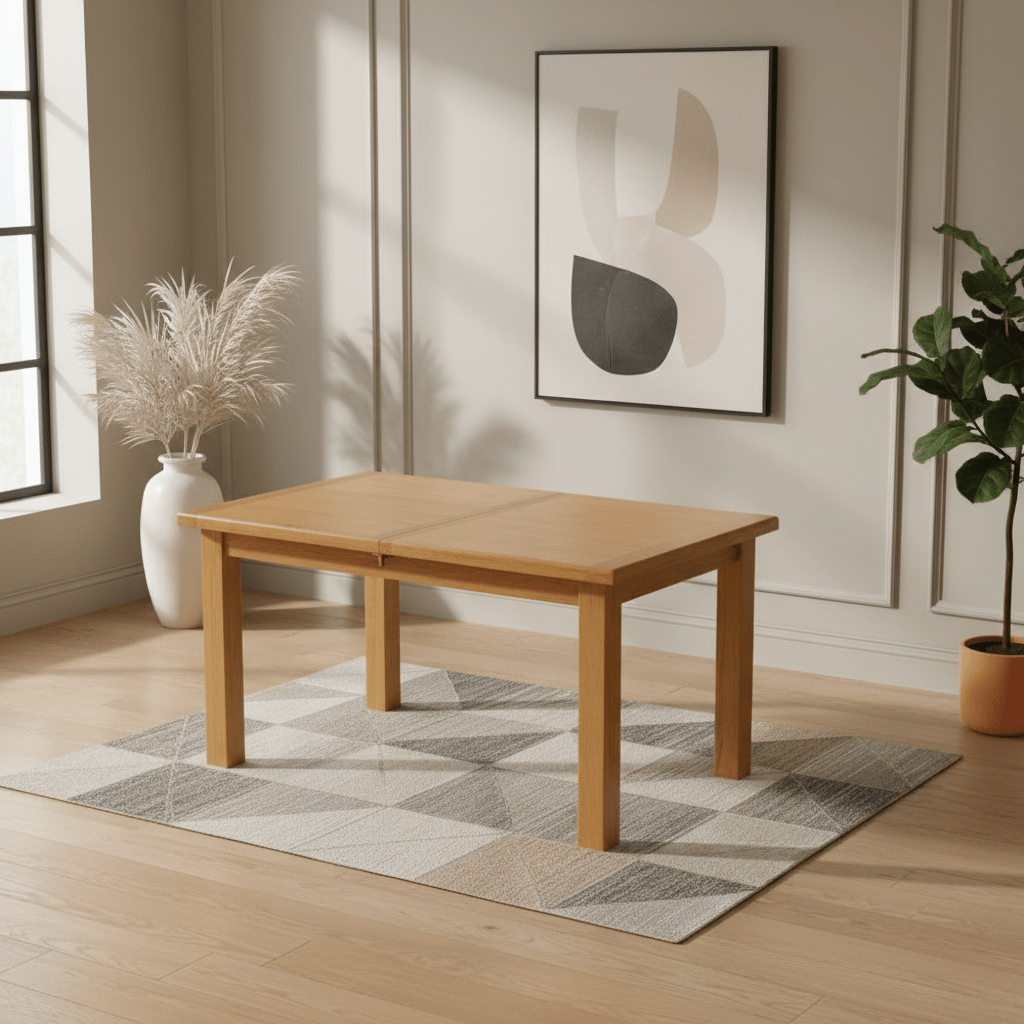 Hampshire Solid Oak Butterfly Extending Dining Table 120–165cm