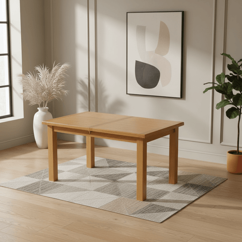 Hampshire Solid Oak Butterfly Extending Dining Table 120–165cm