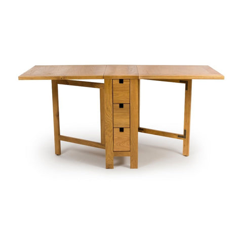 Hampshire Solid Oak Gateleg Drop Leaf Dining Table with 6 Drawers