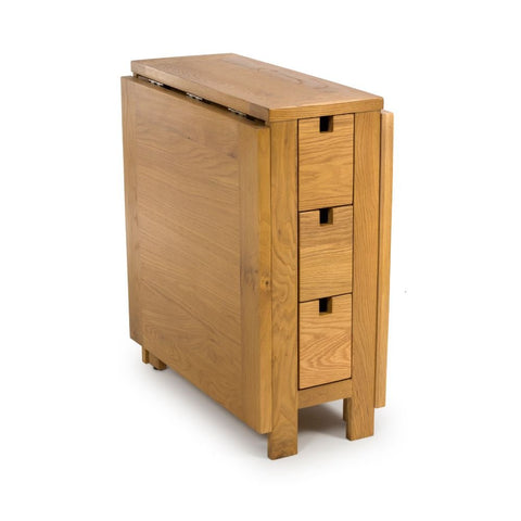 Hampshire Solid Oak Gateleg Drop Leaf Dining Table with 6 Drawers