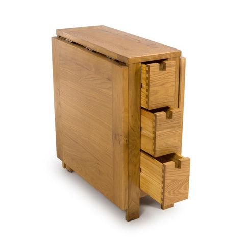Hampshire Solid Oak Gateleg Drop Leaf Dining Table with 6 Drawers