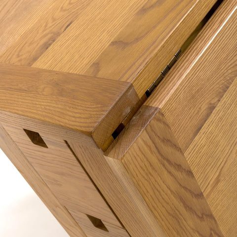 Hampshire Solid Oak Gateleg Drop Leaf Dining Table with 6 Drawers