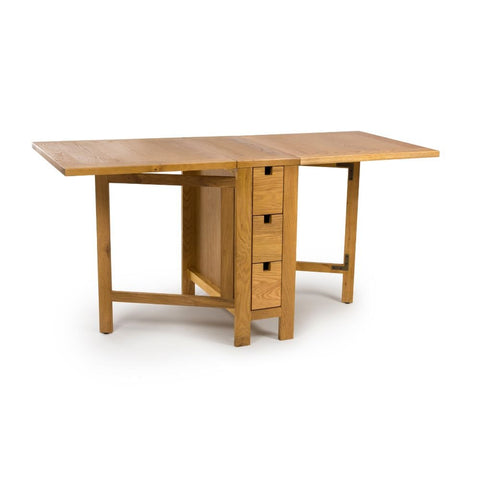 Hampshire Solid Oak Gateleg Drop Leaf Dining Table with 6 Drawers