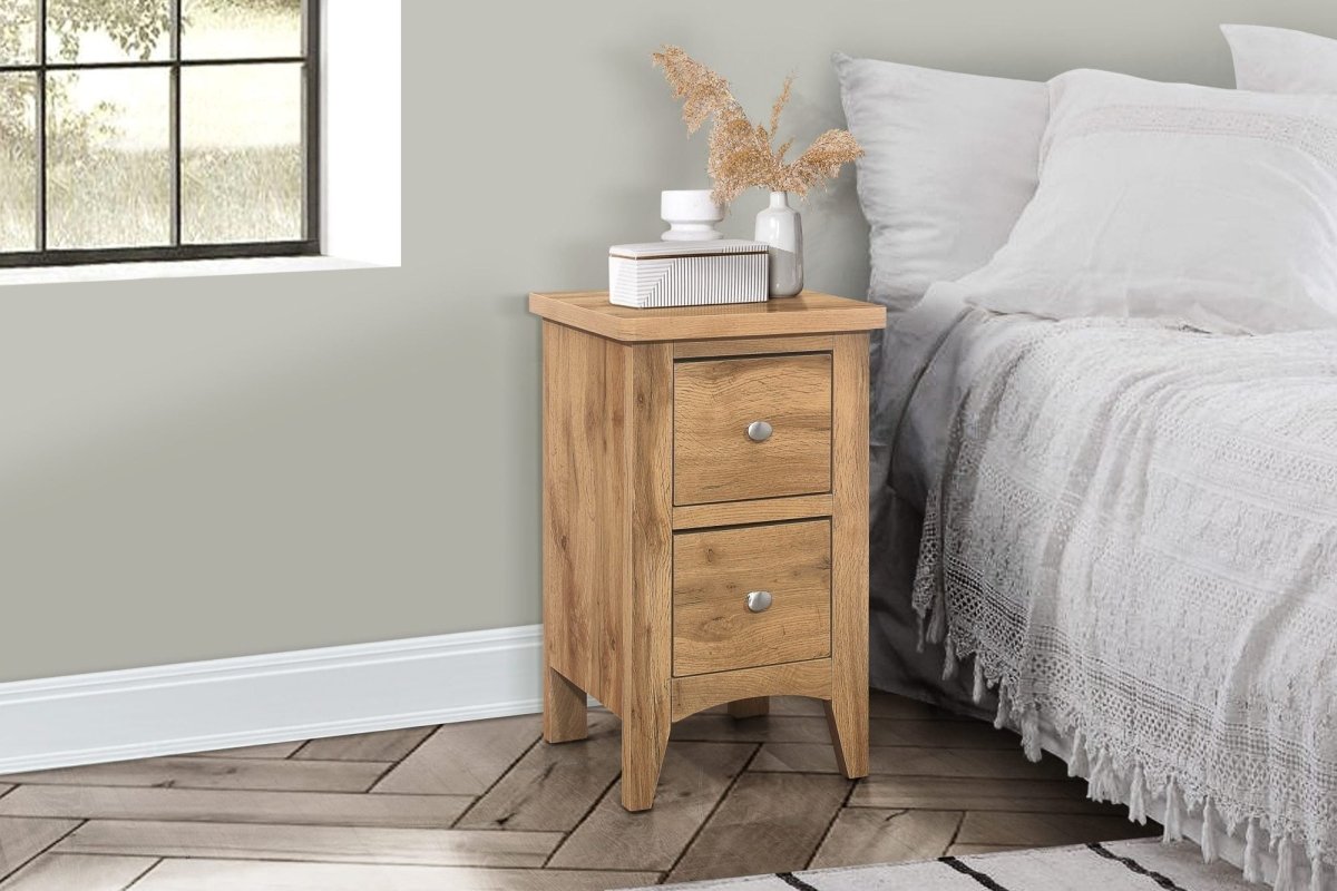 Havencrest 2 Drawer Bedside Oak - Pair - Pendle Village Furniture