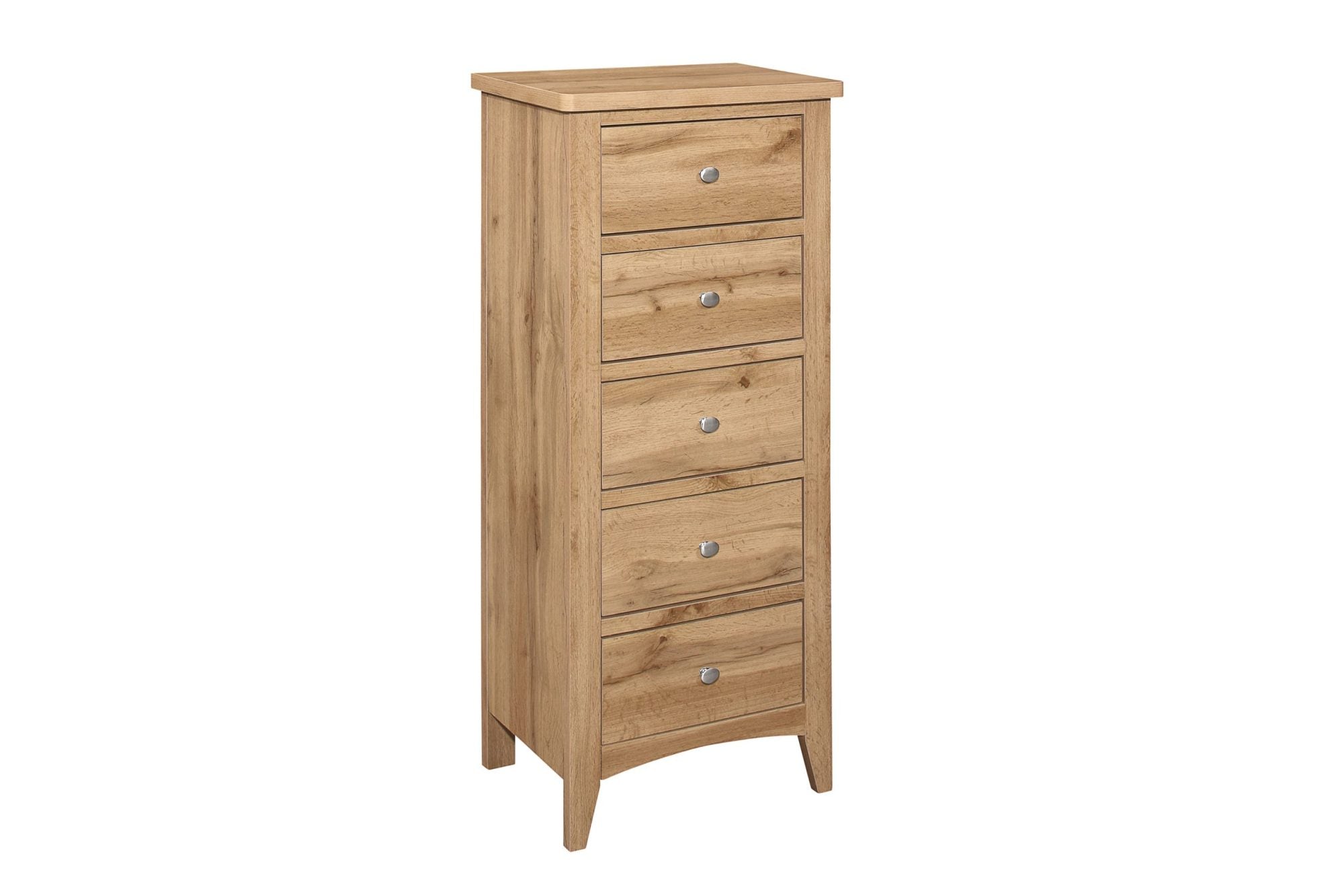Havencrest 5 Drawer Tall Boy Chest Oak