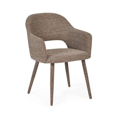 Morocco Taupe Fabric Upholstered Dining Chairs – Set of 4