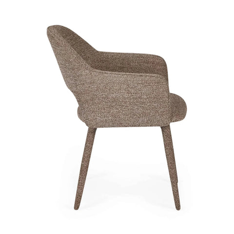 Morocco Taupe Fabric Upholstered Dining Chairs – Set of 4