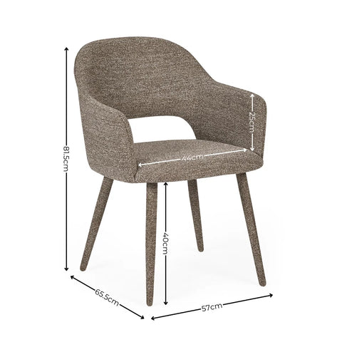 Morocco Taupe Fabric Upholstered Dining Chairs – Set of 4