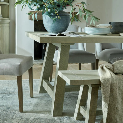 Whitby Soft Grey Wood Dining Table – 200cm - Pendle Village Furniture