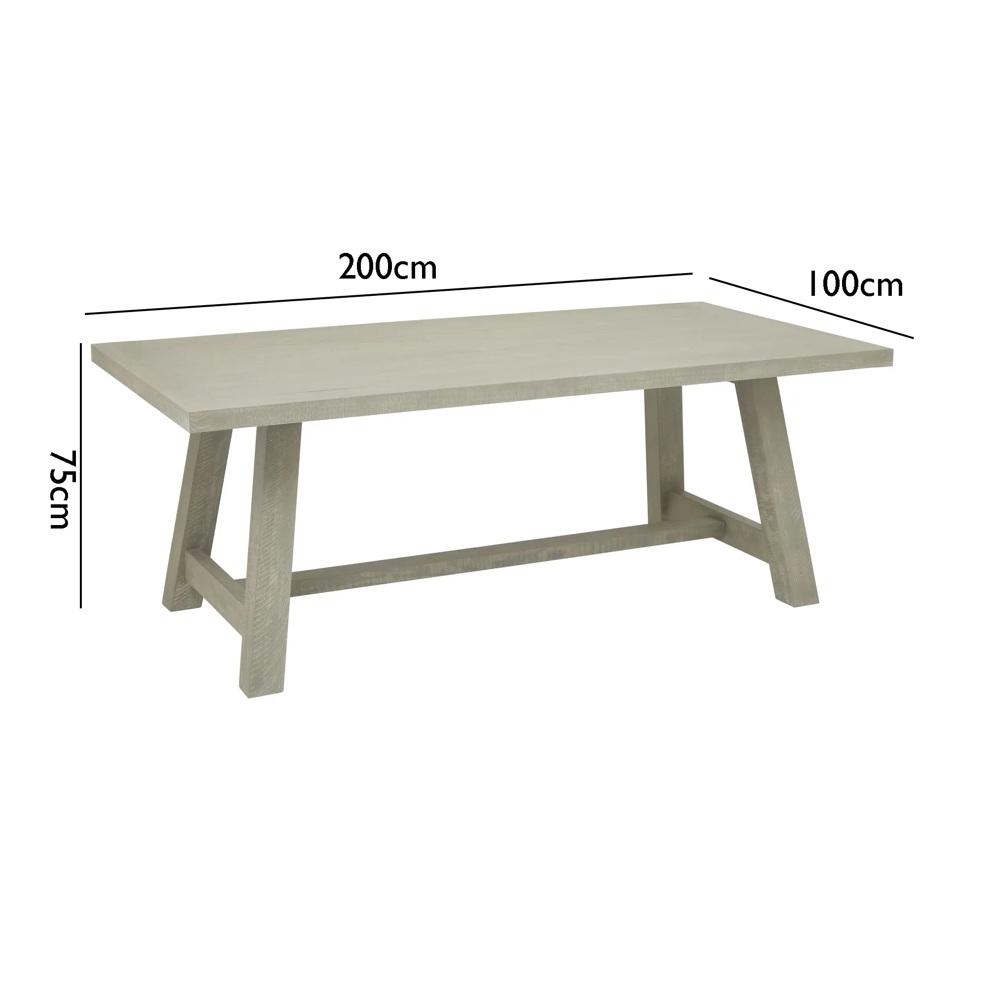 Whitby Soft Grey Wood Dining Table – 200cm - Pendle Village Furniture