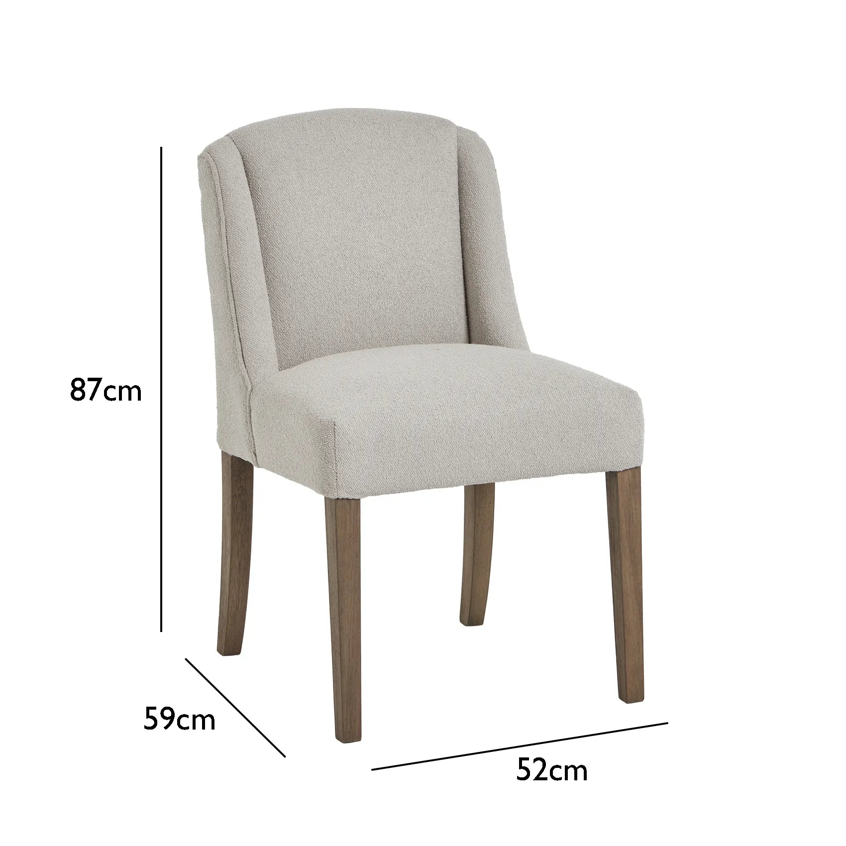 Whitby Aspen Twill Dining Chair – Set of 2 - Pendle Village Furniture