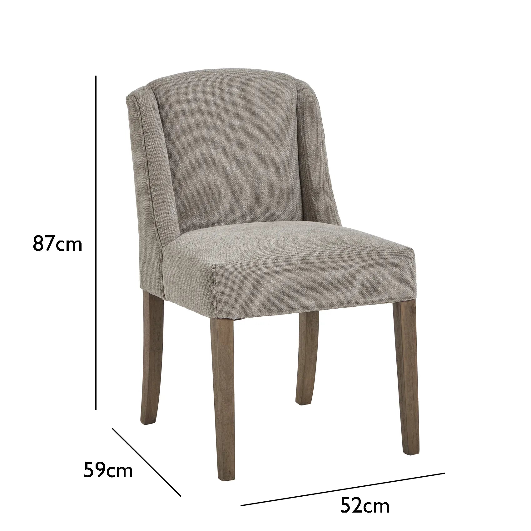 Whitby Woven Taupe Dining Chair – Set of 2 - Pendle Village Furniture