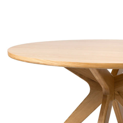 Armande 130cm Round Oak Veneer Dining Table - Pendle Village Furniture
