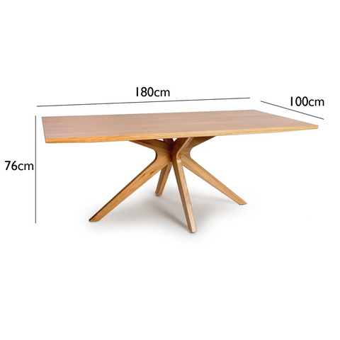 Armande Rectangular Oak Veneer Dining Table – 200cm - Pendle Village Furniture