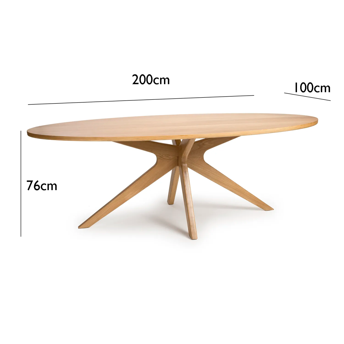 Armande Oval Oak Veneer Dining Table – 200cm - Pendle Village Furniture