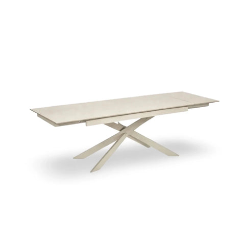 Hackney Cream Sintered Stone Ceramic Extending Dining Table