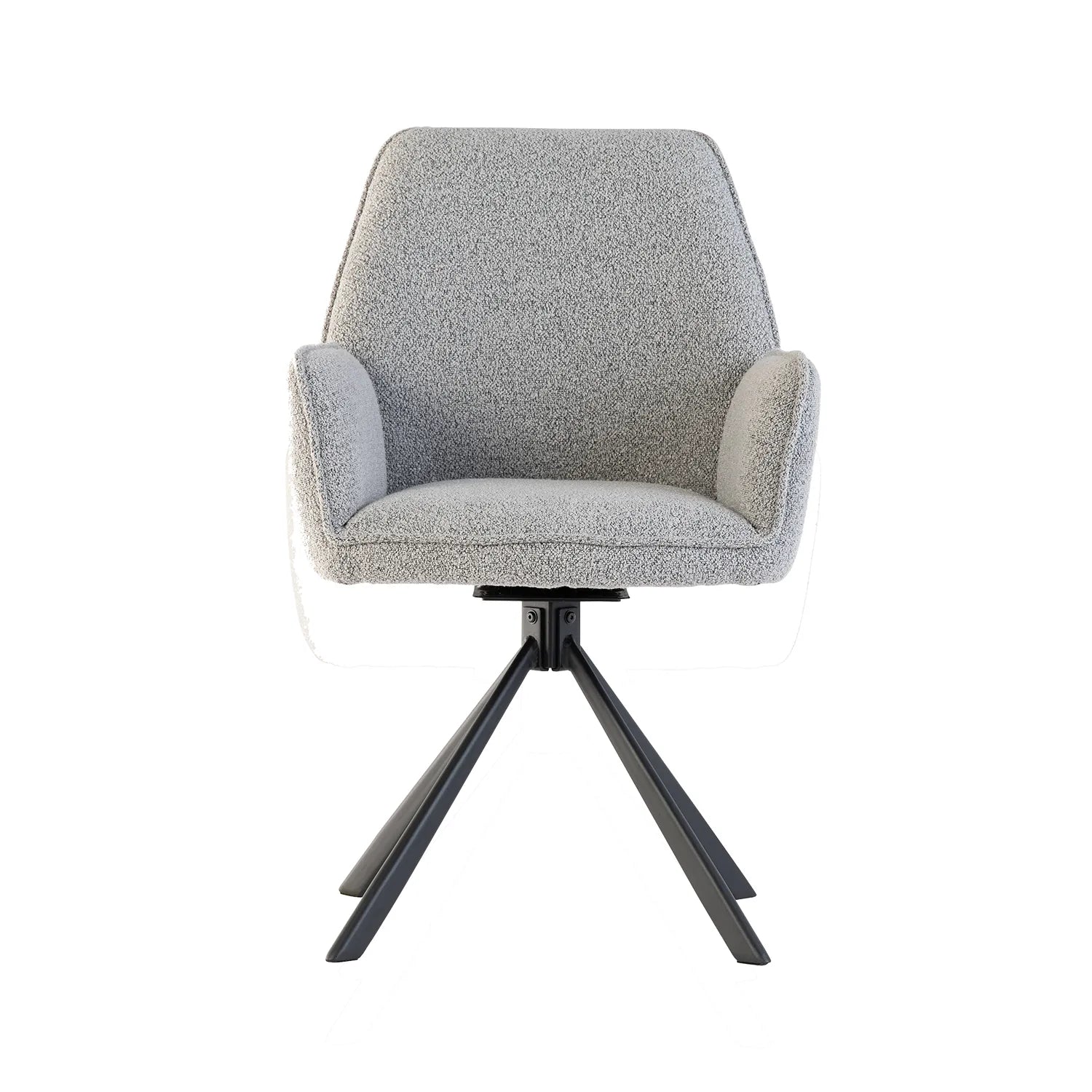 Hadley Light Grey Bouclé Fabric Swivel Dining Armchair – Set of 4 - Pendle Village Furniture