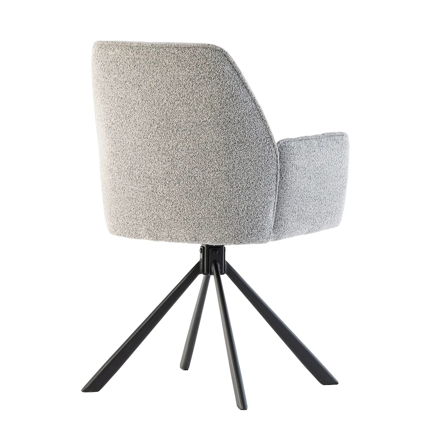 Hadley Light Grey Bouclé Fabric Swivel Dining Armchair – Set of 4 - Pendle Village Furniture
