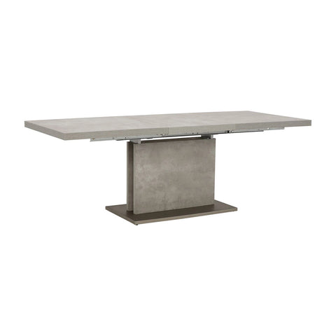 Halmstad Dining Table concrete effect and  brushed stainless steel pedestal legs