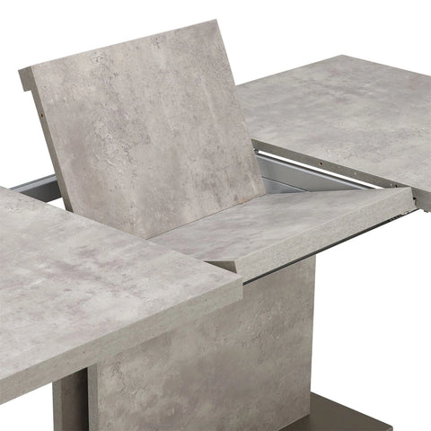 Halmstad Concrete Effect Extending Dining Table – Butterfly Extension. 