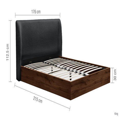 Bed size specifications with height width and length information.
