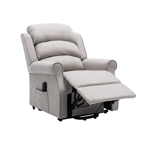 Hampshire Linen Fabric Dual Motor Riser Recliner Chair - Pendle Village Furniture