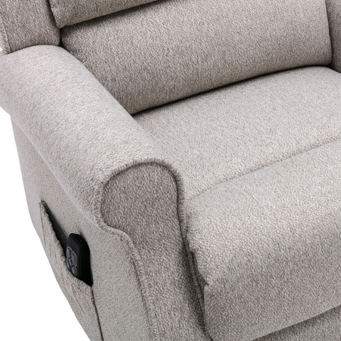 Hampshire Linen Fabric Dual Motor Riser Recliner Chair - Pendle Village Furniture