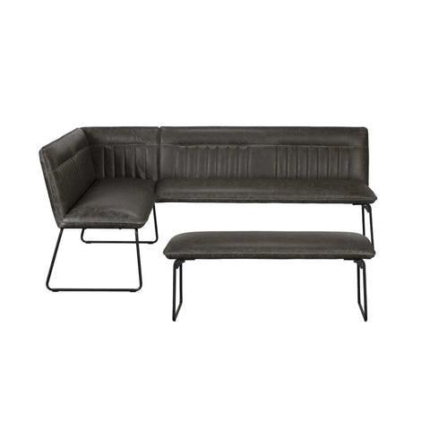 Harper Dark Grey Mottled PU Corner Dining Bench