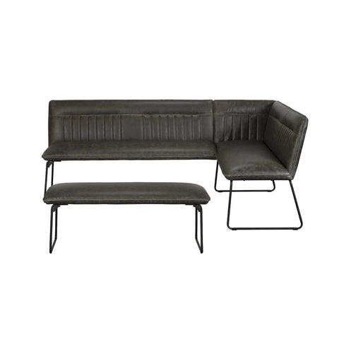 Harper Dark Grey Mottled PU Corner Dining Bench