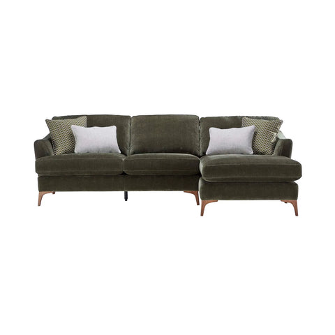 Harrison Conifer Green Fabric Right Hand Chaise Sofa