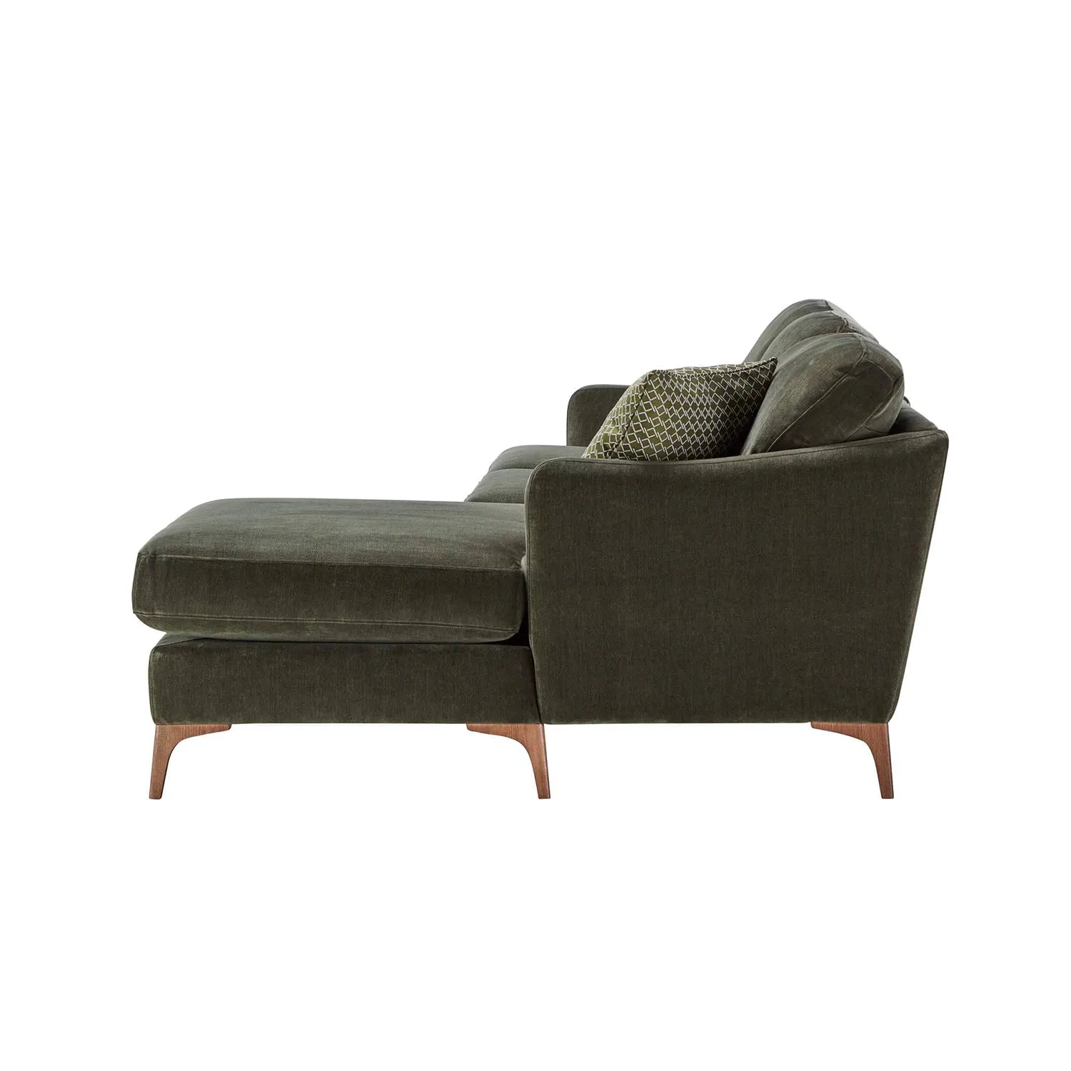Harrison Conifer Green Fabric Right Hand Chaise Sofa