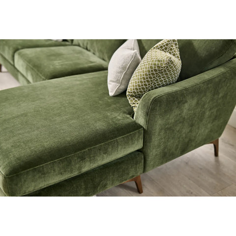 Harrison Conifer Green Fabric Right Hand Chaise Sofa