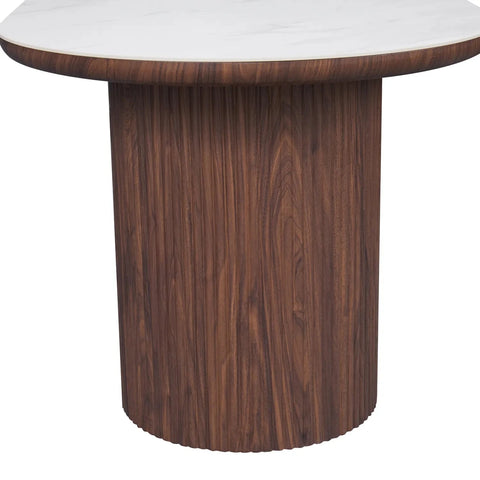 Harvard Walnut Dining Table with White Sintered Stone Top - W200cm