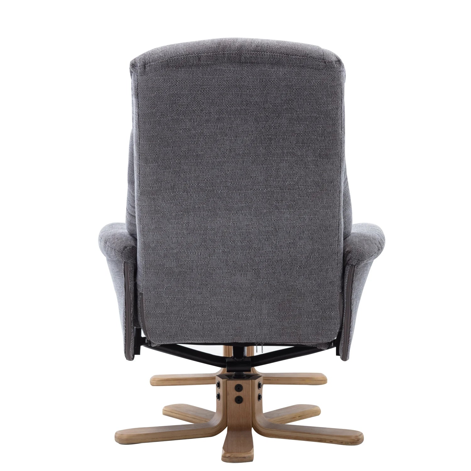 Bigelow Fabric Swivel Recliner Chair with Footstool - Pendle Village Furniture
