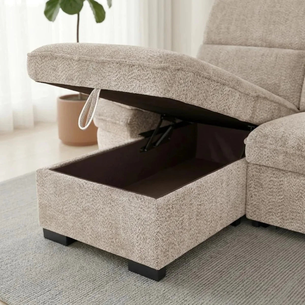 Integrated storage feature for added functionality.