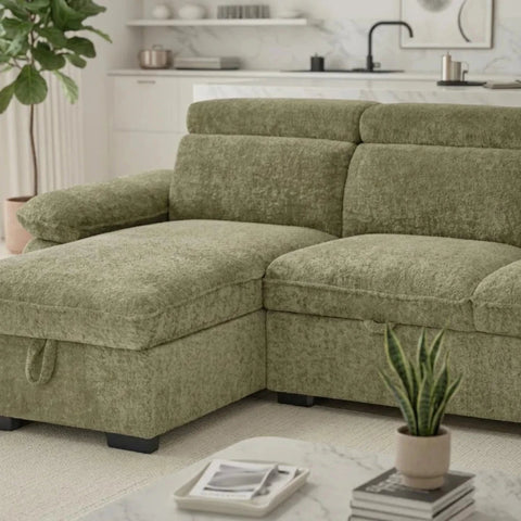 Rich green fabric designed for contemporary interiors.